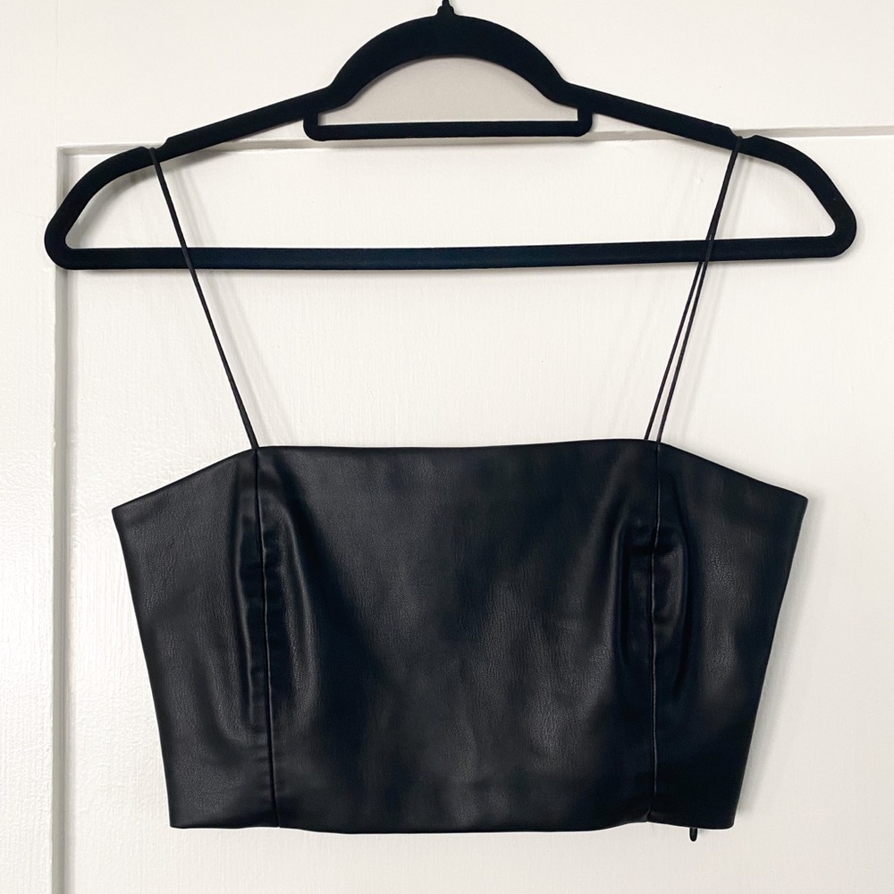 Zara Crop Pleather Bustier Camisole